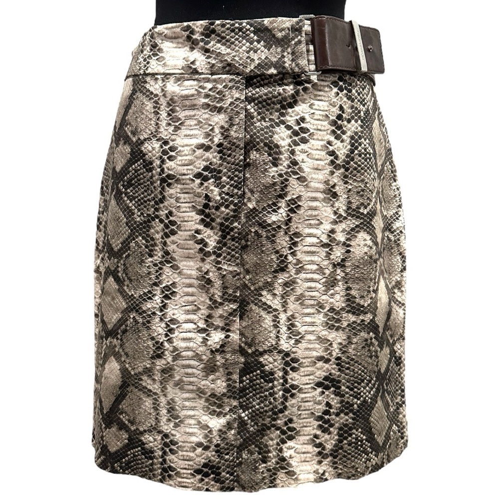 Michael Kors Snakeskin Print Mini Skirt with Belt – Size S